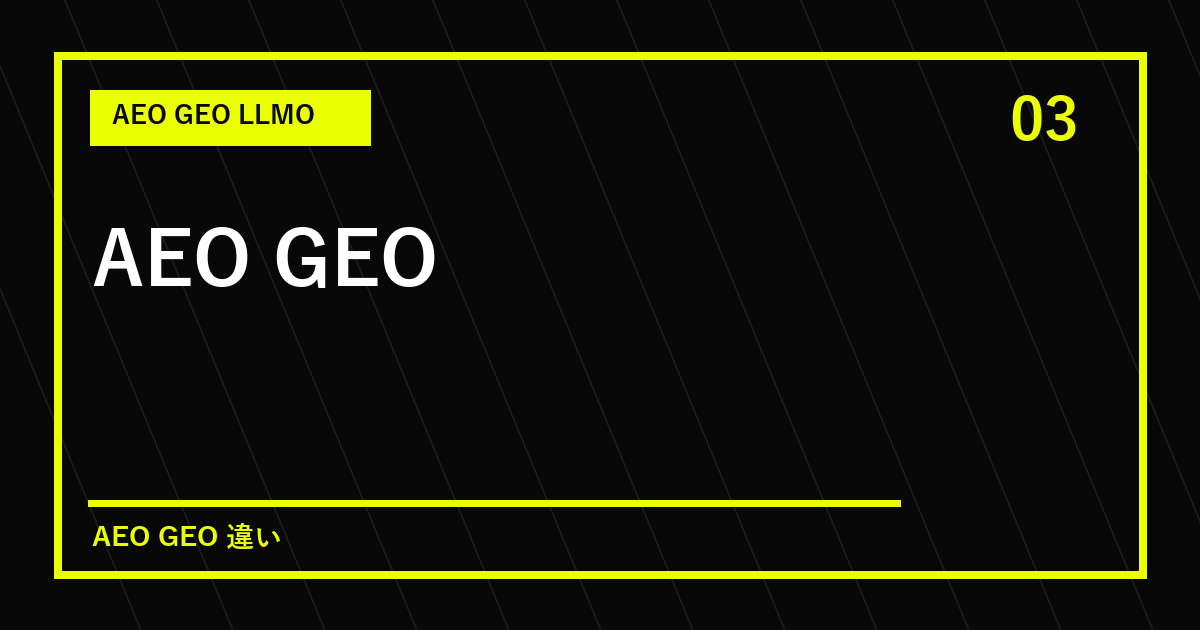 AEO・GEO・LLMOの違い｜AI検索対策の優先順位