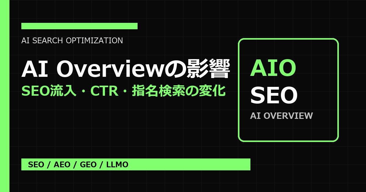 AI Overviewの影響 SEO流入・CTR・指名検索の変化 アイキャッチ