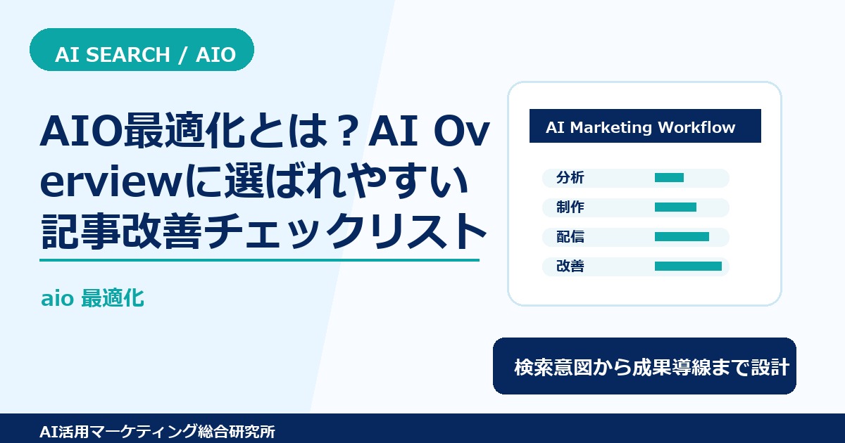 AIO最適化とは？AI Overviewに選ばれやすい記事改善チェックリスト アイキャッチ