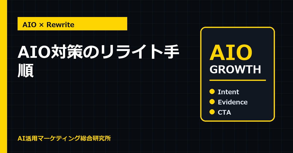AIO対策のリライト手順｜既存記事をAI検索向けに直すチェックリスト