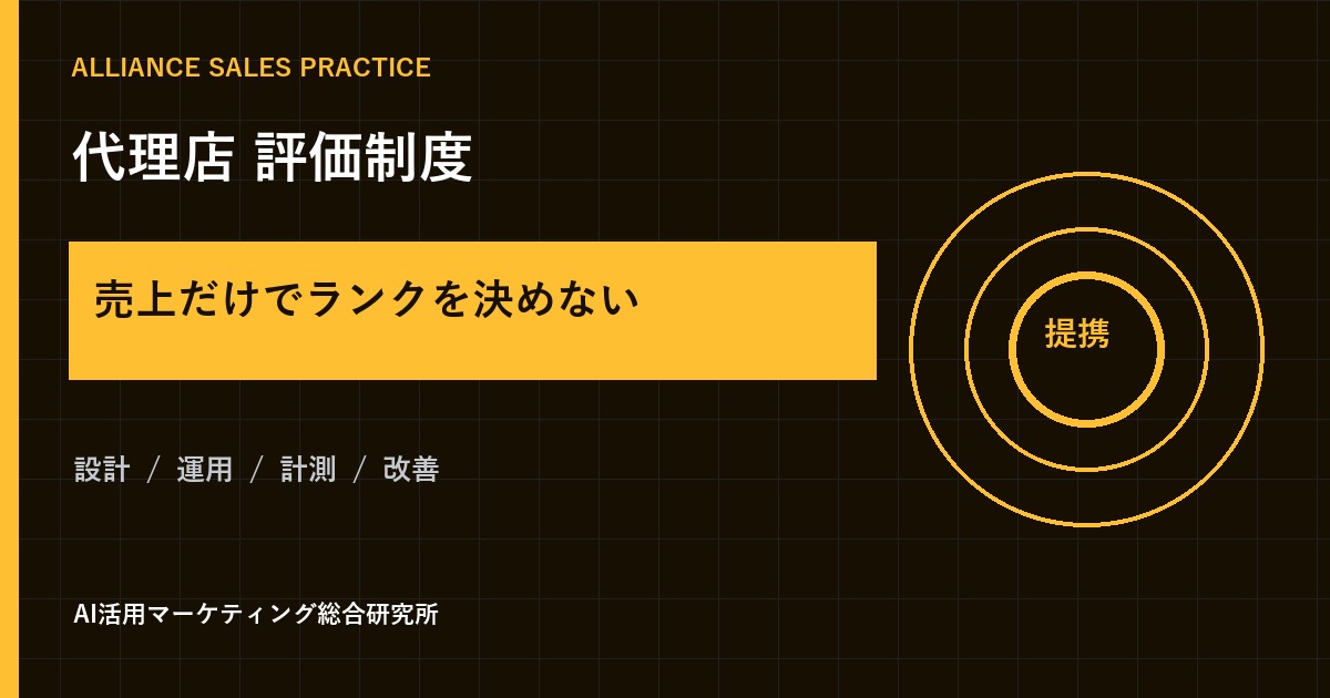 代理店評価制度の作り方｜売上だけに偏らないランク・KPI・特典設計